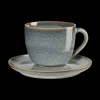 cappuccinotasse mit unterteller, denim