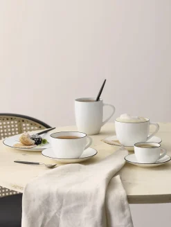 espressotasse mit unterteller, ligne noire