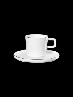 espressotasse mit unterteller, ligne noire