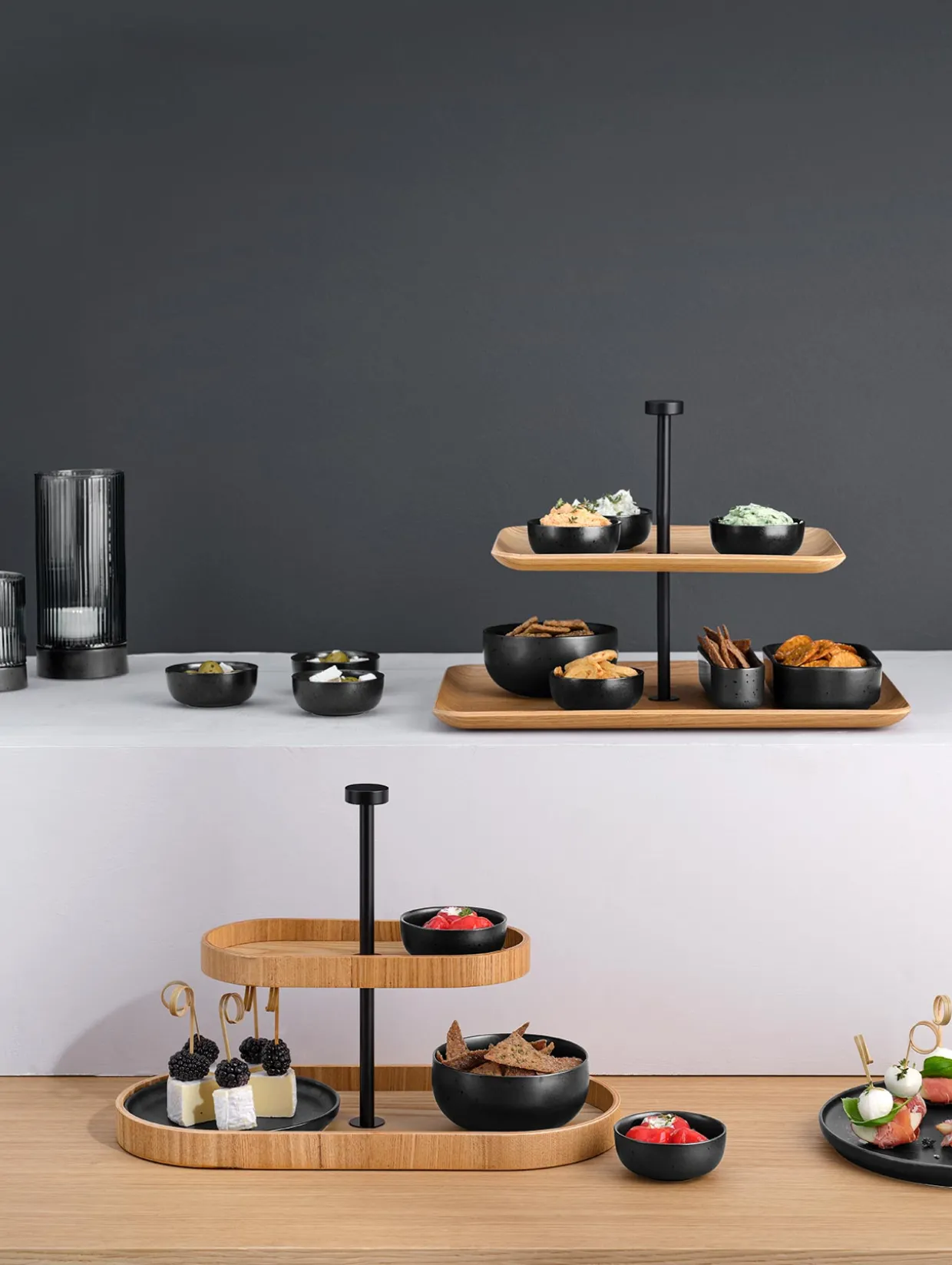 etagere 2-stufig, oval
