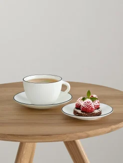 kaffeetasse mit unterteller, ligne noire