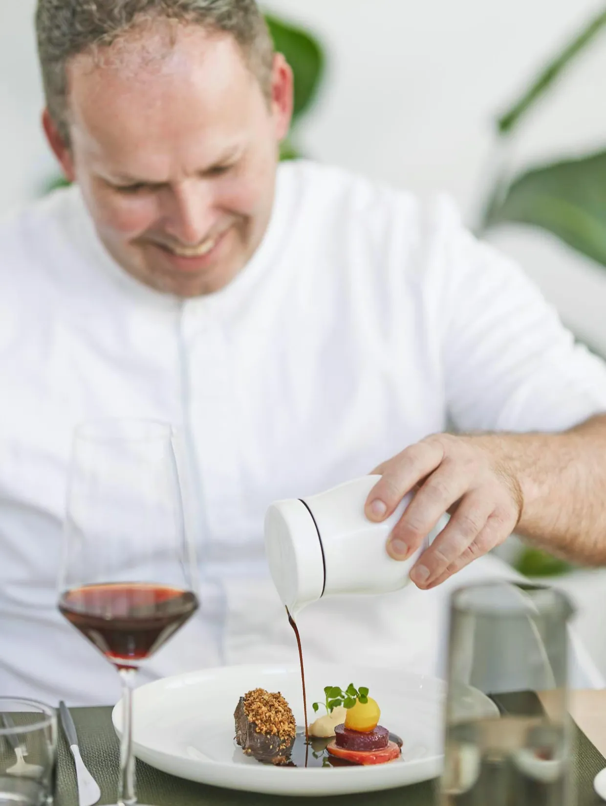 sauciere mit deckel, doppelwandig