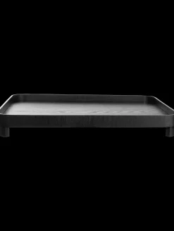 tablett auf fuß, schwarz