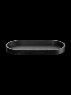 tablett, oval, schwarz, s